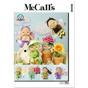 McCalls Sewing Pattern M8496 Plush Dolls and Accessories White One Size