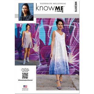 McCalls Know Me ME2076 Misses' Front or Back Reversible Dress in Two Lengths Pattern White