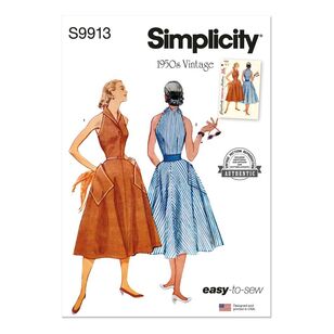 Simplicity S9913 1950s Misses' Dress Pattern White