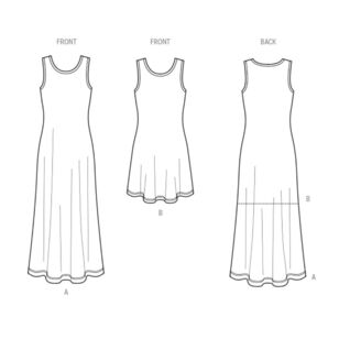 New Look N6775 Misses' Knit Dress in Two Lengths Pattern White XXS - XXL