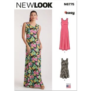 New Look N6775 Misses' Knit Dress in Two Lengths Pattern White XXS - XXL
