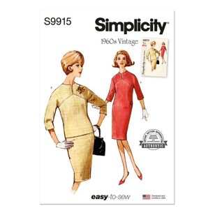 Simplicity S9915 1960s Misses' Dress Patterns White