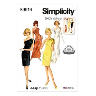 Simplicity S9916 1960s Misses' Two length Dress Patterns White