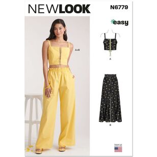 New Look N6779 Misses' Bra Top & Pants Pattern White Xs - Xl