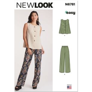 New Look N6781 Misses' Top & Pants Pattern White 10 - 22