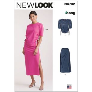 New Look N6782 Misses' Knit Top & Skirt Pattern White S - XXL