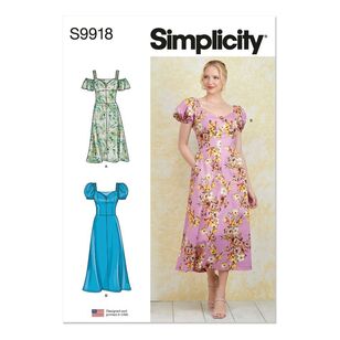 Simplicity S9918 Misses' Dress With Sleeve & Length Variations White