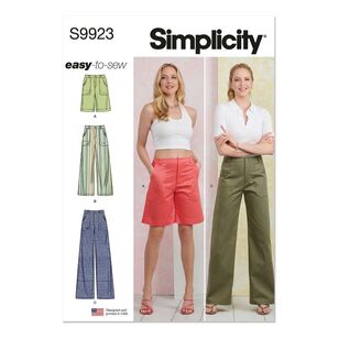 Simplicity Sewing Pattern S9923 Misses' Pants in Two Lengths and Shorts White