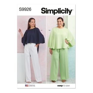 Simplicity Sewing Pattern S9926 Misses' and Women's Tops and Pants White