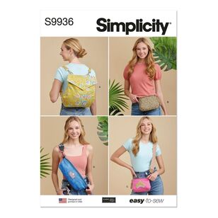 Simplicity S9936 Backpack, Bags and Purse by Elaine Heigl Designs Pattern White One Size
