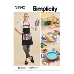 Simplicity S9942 Kitchen Accessories by Carla Reiss Design Pattern White One Size