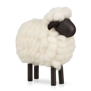 Bouclair Christmas Urban Holiday Small Sheep Black / White 11.5 x 5.5 cm