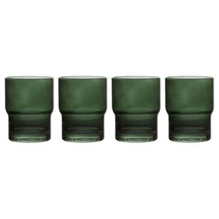 Bouclair Christmas Velvet Statement Water Glass 4 Piece Set Green 6 x 8 x 10 cm