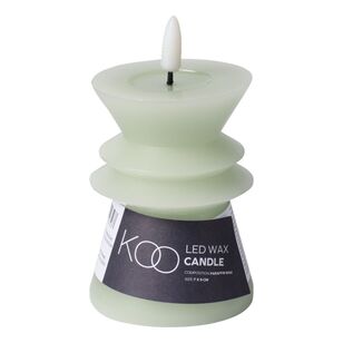 Flameless LED Wax Candle Green 7 x 9 cm