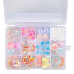 Crafters Choice Transparent Sparkle Shoe Charm Kit Multicoloured