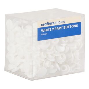 Crafters Choice 2 Part Shoe Charm Buttons White