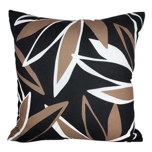 Bouclair Panama 2 Tone Leaf Print Cushion Black 46 x 46 cm