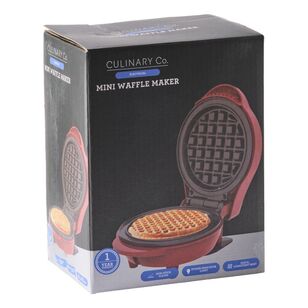 Culinary Co Mini Snack Waffle Maker Red