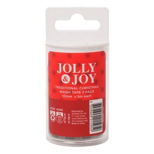 Jolly & Joy Traditional Christmas Washi Tape 5 Pack Traditional Xmas 5 Pack