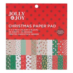 Jolly & Joy Christmas Paper Pad With Foil & Glitter Essential Xmas