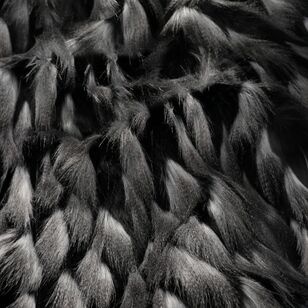 Guinea Fowl Faux Fur 148 cm Fabric Black 148 cm