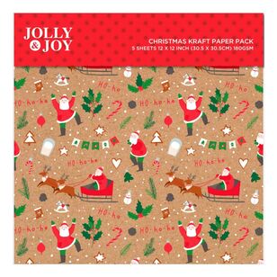 Jolly & Joy Christmas Kraft Paper Pack Christmas Cheer 5 Pack