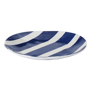 Culinary Co Cabana Striped Melamine Side Plate Blue