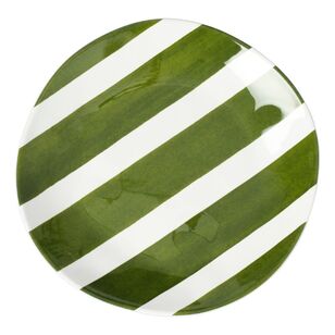 Culinary Co Cabana Striped Melamine Side Plate Green