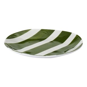 Culinary Co Cabana Striped Melamine Side Plate Green