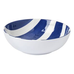 Culinary Co Cabana Striped Melamine Bowl Blue