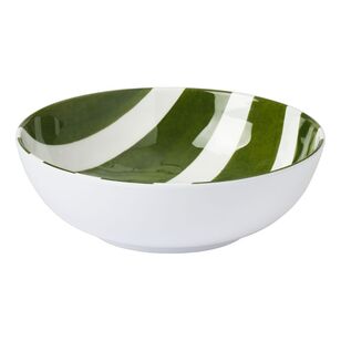 Culinary Co Cabana Striped Melamine Bowl Green