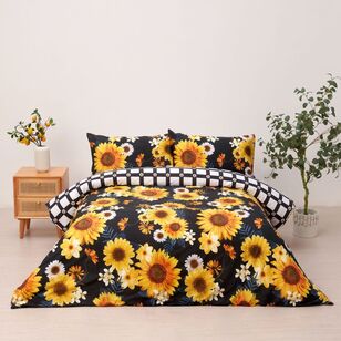 KOO Georgina Quilt Cover Set Yellow Navy