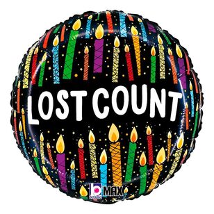 Grabo Lost Count Candles Round Foil Balloon Multicoloured 18 in