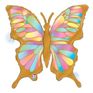 Grabo Opal Butterfly Shaped Foil Balloon Multicoloured 33 Inch