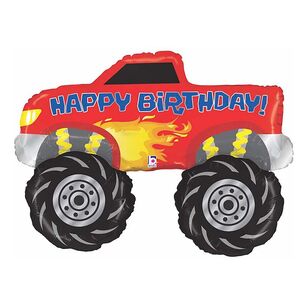 Grabo Birthday Monster Truck Shaped Foil Balloon Multicoloured 40 Inch