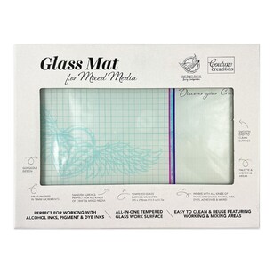 Couture Creations Glass Mat For Mixed Media Black & White 15 x 11 in