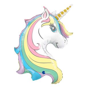 Grabo Macaron Unicorn Head Shaped Foil Balloon Multicoloured