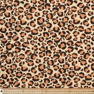 Leopard 150 cm Active Knit Fabric Natural 150 cm