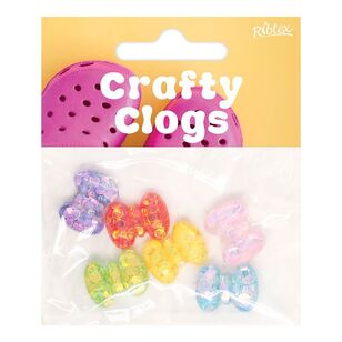 Ribtex Crafty Clogs Charm Glitter Bows Multicoloured