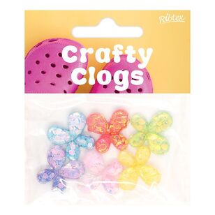 Ribtex Crafty Clogs Charm Glitter Butterflies Multicoloured