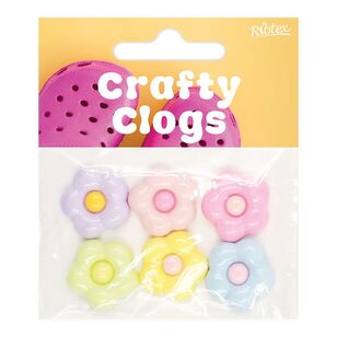 Ribtex Crafty Clogs Charm Opaque Pastel Flowers Multicoloured