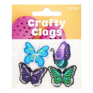 Ribtex Crafty Clogs Rubber Charm Butterfly  Multicoloured