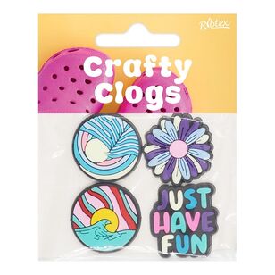 Ribtex Crafty Clogs Rubber Charm Just Have Fun Multicoloured