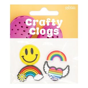 Ribtex Crafty Clogs Rubber Charm Rainbows Multicoloured