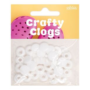 Ribtex Crafty Clogs Charm Buttons White