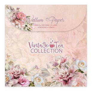 Couture Creations Vellum Paper Pack Vintage Tea 8 in