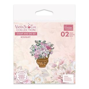 Couture Creations Bouquet Stamp And Die Set Vintage Tea