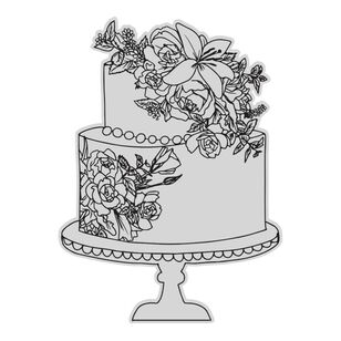 Couture Creations Floral Cake Stamp Vintage Tea