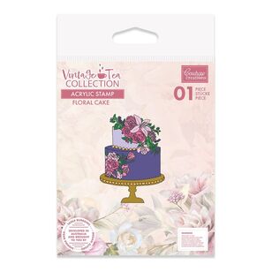 Couture Creations Floral Cake Stamp Vintage Tea