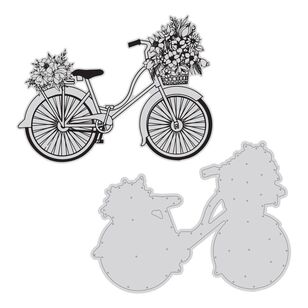 Couture Creations Floral Bike Stamp And Die Set Vintage Tea